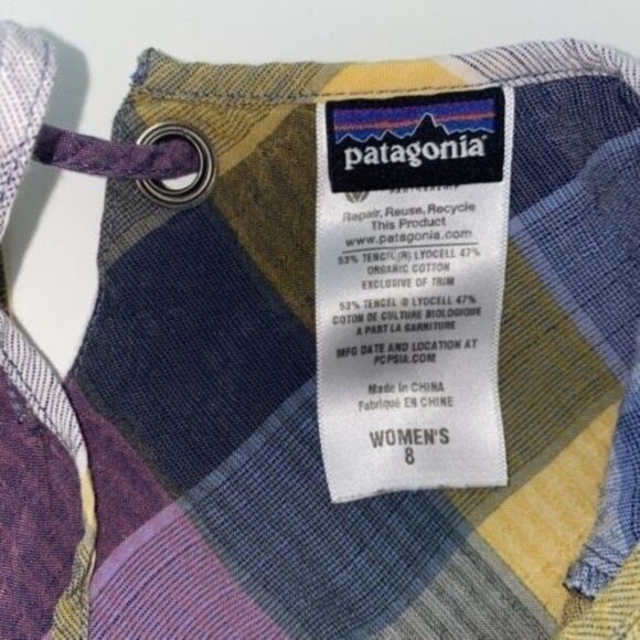 Patagonia Layered Plaid Spaghetti Strap Sun Dress 58920SP13 Women’s Size 8 - Picture 10 of 12